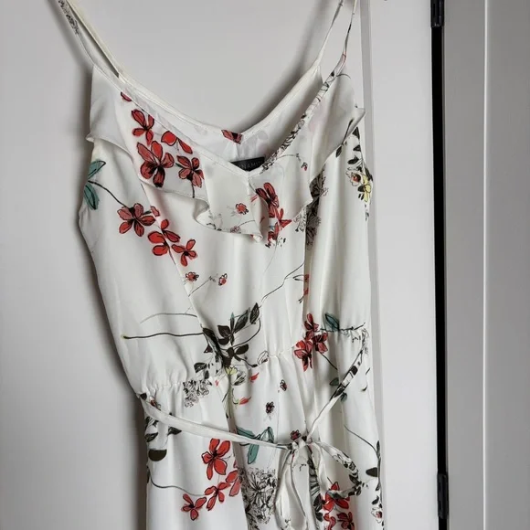 Floral Maxi Dress - White - Cottagecore Romantic Coastal Feminine Summer Garden - Picture 7 of 9